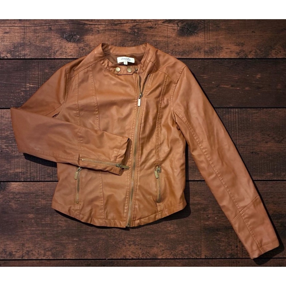 Charlotte Russe Faux Leather Jacket Carmel Size Medium